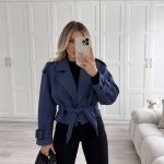 ترنچ کت برند PERRY رنگ سرمه ای